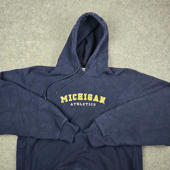 Steve & Barry's Other - VTG Steve Barrys Michigan Hoodie Mens 2XL Blue Spellout Heavyweight College Y2K